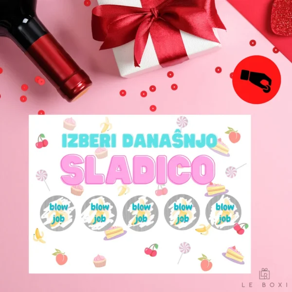 Izberi današnjo sladico – podrgni me čestitka za moške