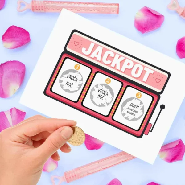 Valentinov Jackpot – podrgni me čestitka za moške